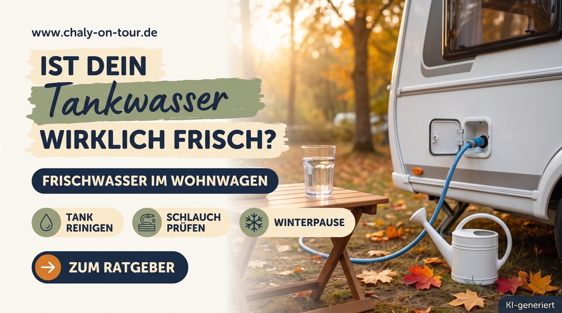 Frischwasser im Wohnwagen: Tank reinigen, Leitungen spülen & Wasser frisch halten