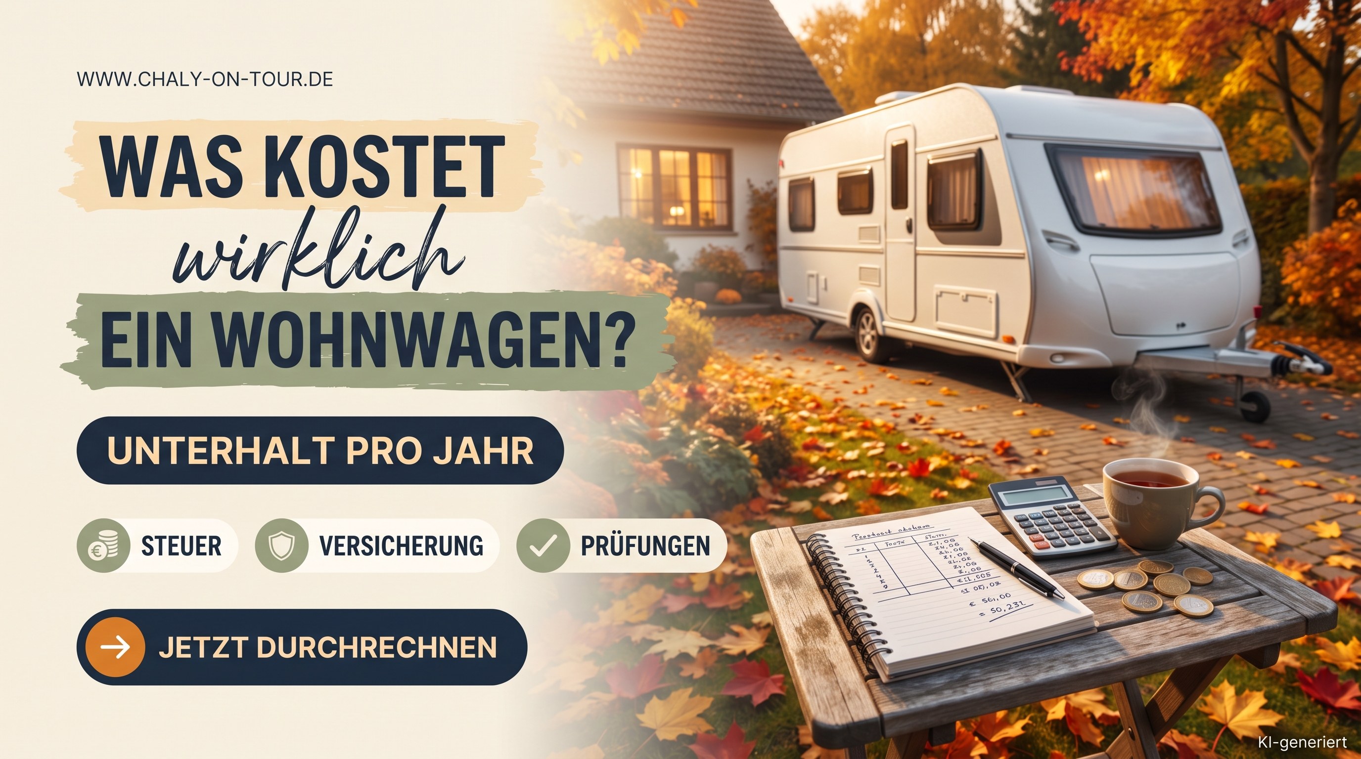 Was kostet ein Wohnwagen pro Jahr? Steuer, Versicherung, Prüfungen und Stellplatz ehrlich durchgerechnet