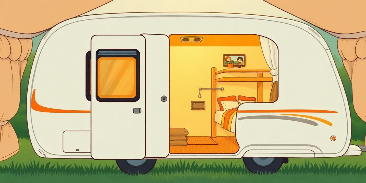 Cartoon-Wohnwagen mit Etagenbetten im Kinderzimmer